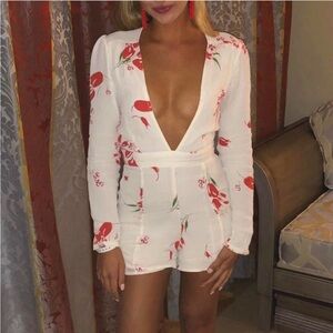 Privacy Please Floral V-Neck Romper